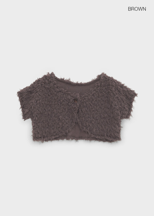 Teddy fur bolero cardigan