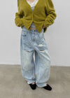 (UNISEX) Port Damage Wide Denim Pants