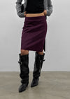 Imprint Suede Slit Midi Skirt