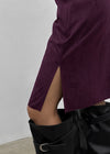 Imprint Suede Slit Midi Skirt