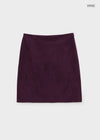 Imprint Suede Slit Midi Skirt