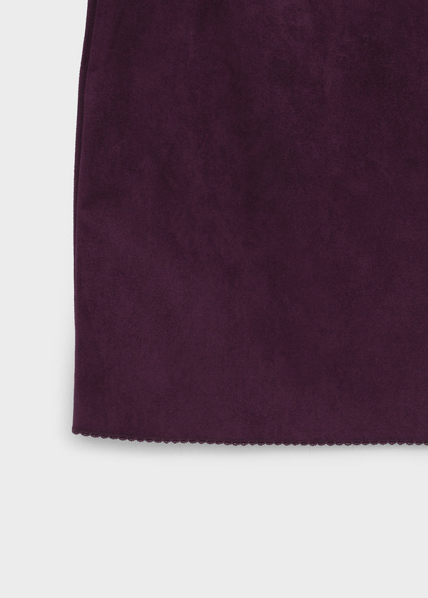 Imprint Suede Slit Midi Skirt