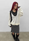 Cowlong Deep U-Neck Wool Knit