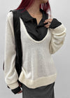 Cowlong Deep U-Neck Wool Knit