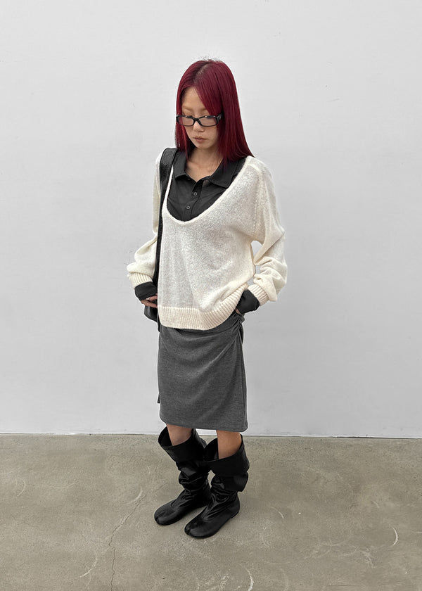 Edin Shirred Midi Skirt