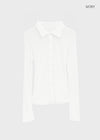 Idney Deep Collar Long Sleeve Tee (50% Wool)