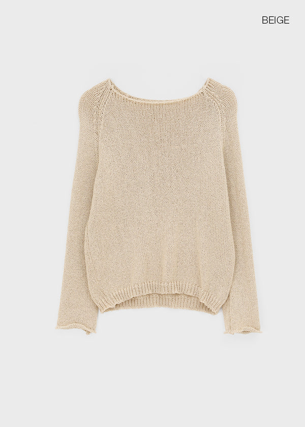 Adver Loose Fit Boat Neck Knit