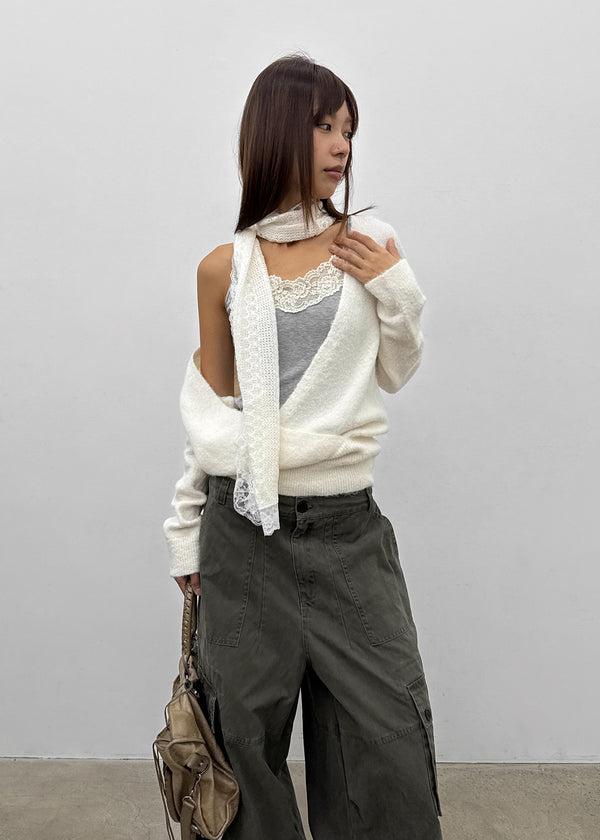 [MADE] Evia Deep V-Neck Drape Wool Knit