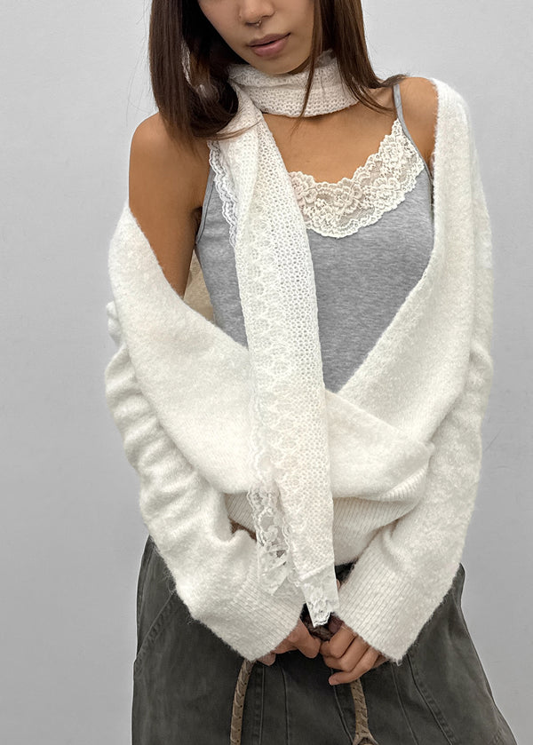 Spect Wool Knit Lace Scarf