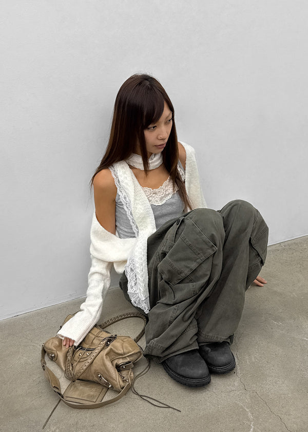 Spect Wool Knit Lace Scarf