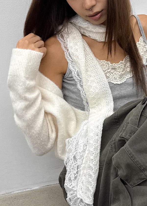 Spect Wool Knit Lace Scarf