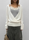 [MADE] Evia Deep V-Neck Drape Wool Knit