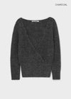[MADE] Evia Deep V-Neck Drape Wool Knit