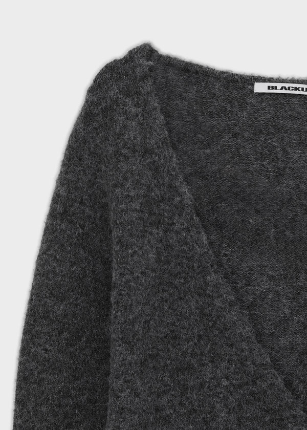 [MADE] Evia Deep V-Neck Drape Wool Knit