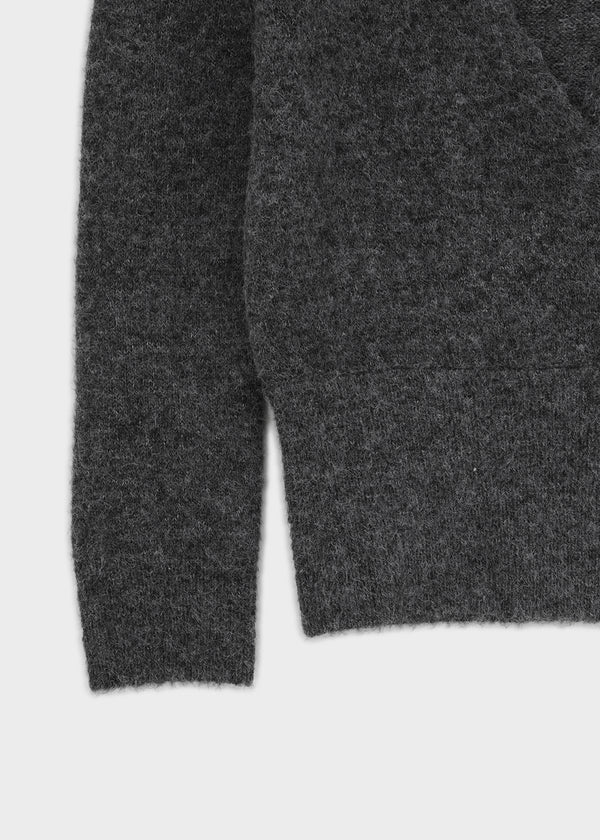 [MADE] Evia Deep V-Neck Drape Wool Knit