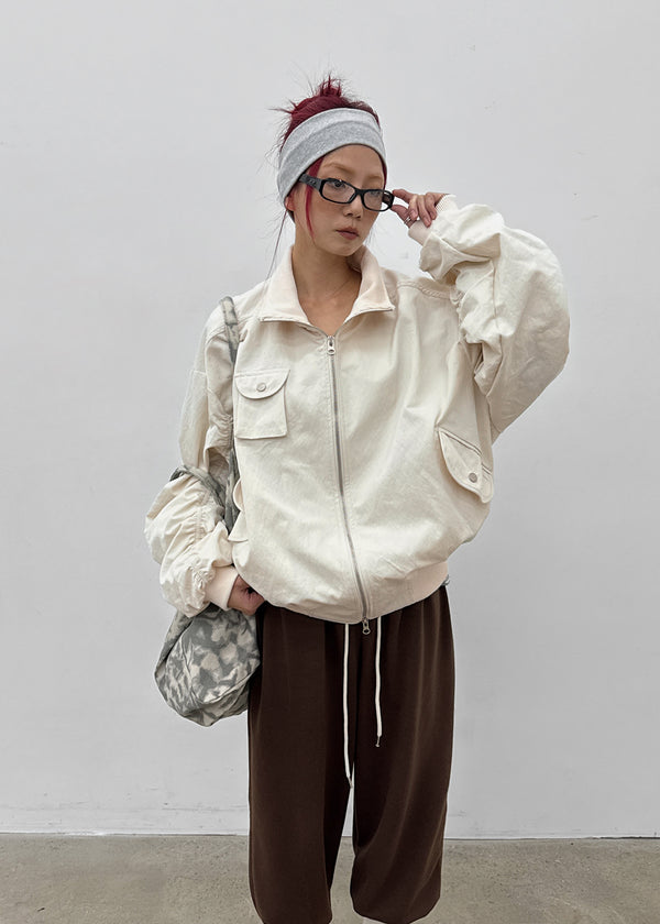 Rondy Shirred Bomber Jacket
