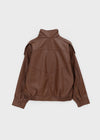 Formless high-neck leather jumper