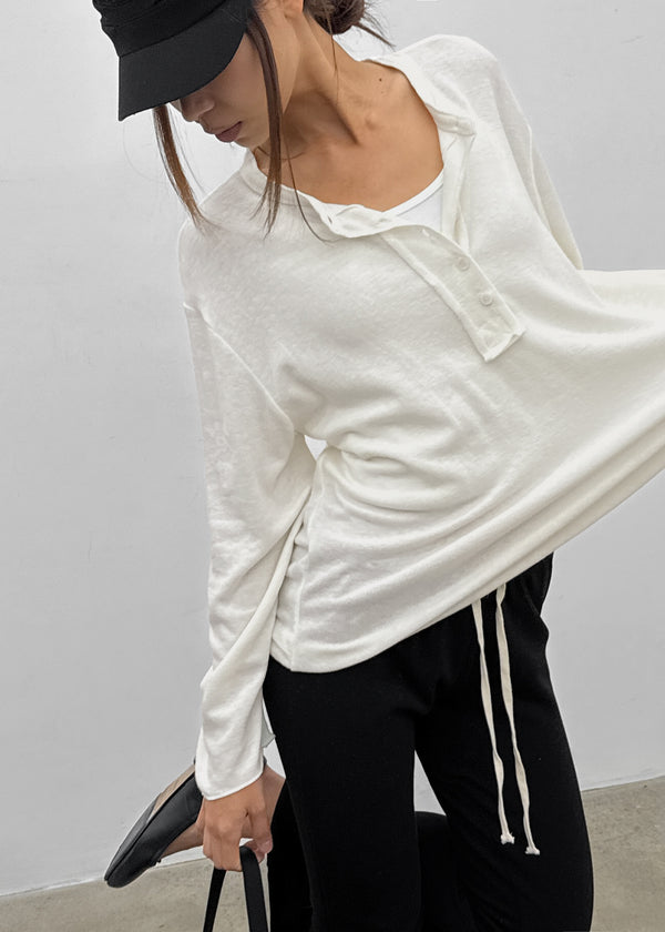 Segman Henley neck wool knit