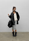 Volk High-Neck Half Leather Jacket