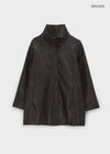 Volk High-Neck Half Leather Jacket