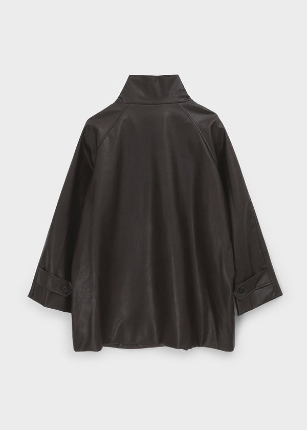 Volk High-Neck Half Leather Jacket