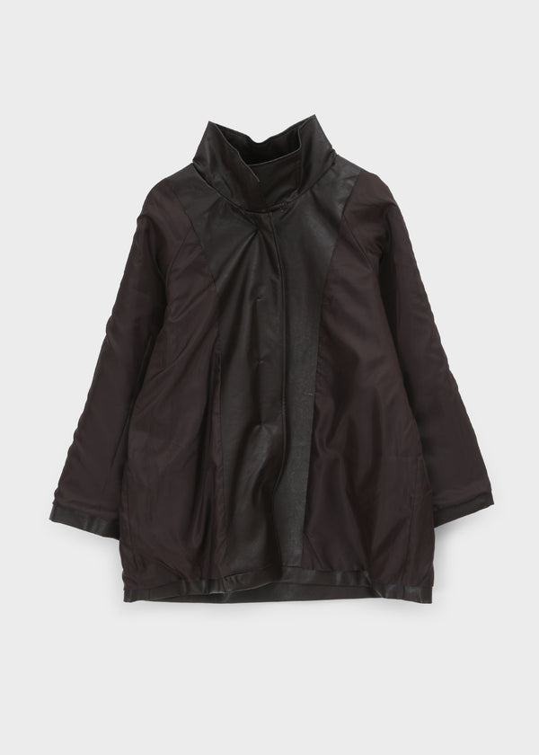 Volk High-Neck Half Leather Jacket