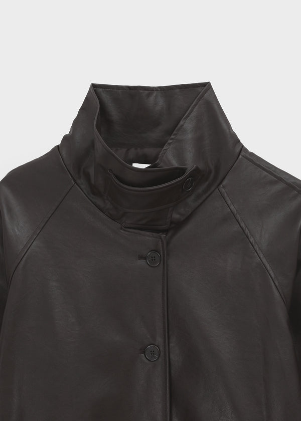 Volk High-Neck Half Leather Jacket