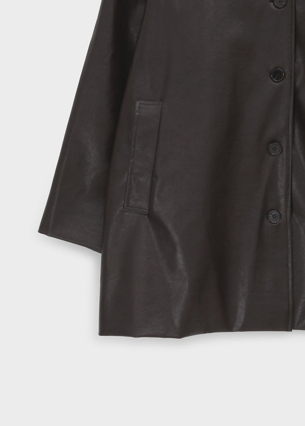 Volk High-Neck Half Leather Jacket