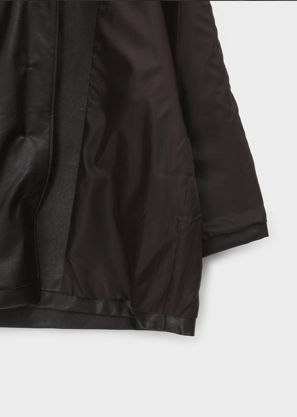 Volk High-Neck Half Leather Jacket