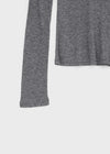 Geureoji ribbed U-neck Tencel long-sleeve shirt