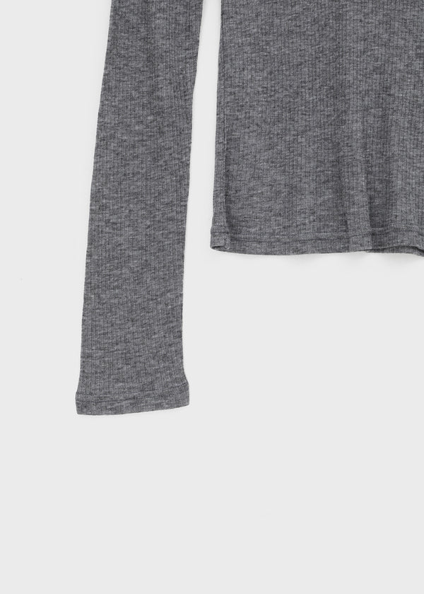 Geureoji ribbed U-neck Tencel long-sleeve shirt
