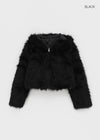 Daus Crop Hooded Fur Jacket