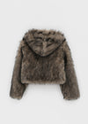 Daus Crop Hooded Fur Jacket