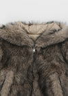 Daus Crop Hooded Fur Jacket