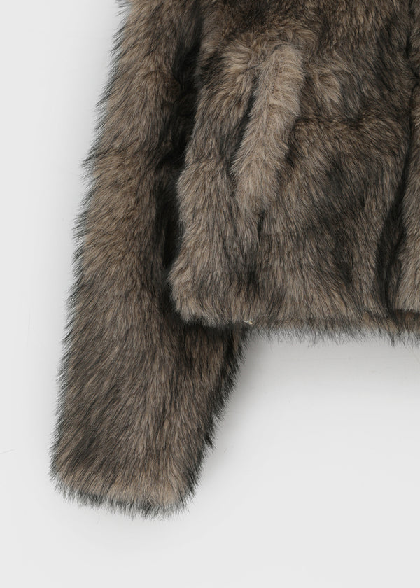Daus Crop Hooded Fur Jacket