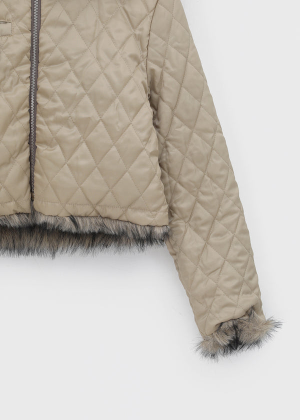 Daus Crop Hooded Fur Jacket