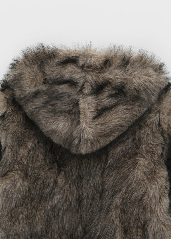 Daus Crop Hooded Fur Jacket