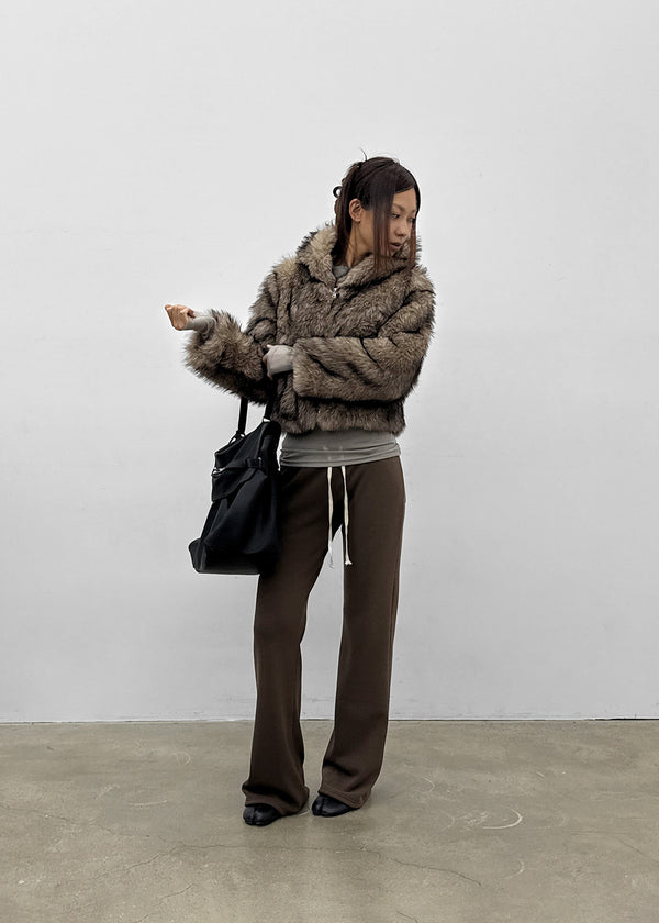 [MADE] Melio Mink Low Bootcut Elastic Waist Pants (2 SIZE)