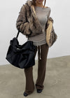 [MADE] Melio Mink Low Bootcut Elastic Waist Pants (2 SIZE)