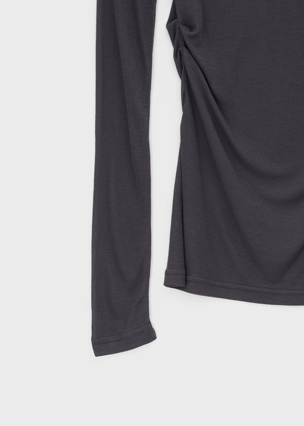 Rachi See-through Asymmetrical Tencel Long Sleeve Tee