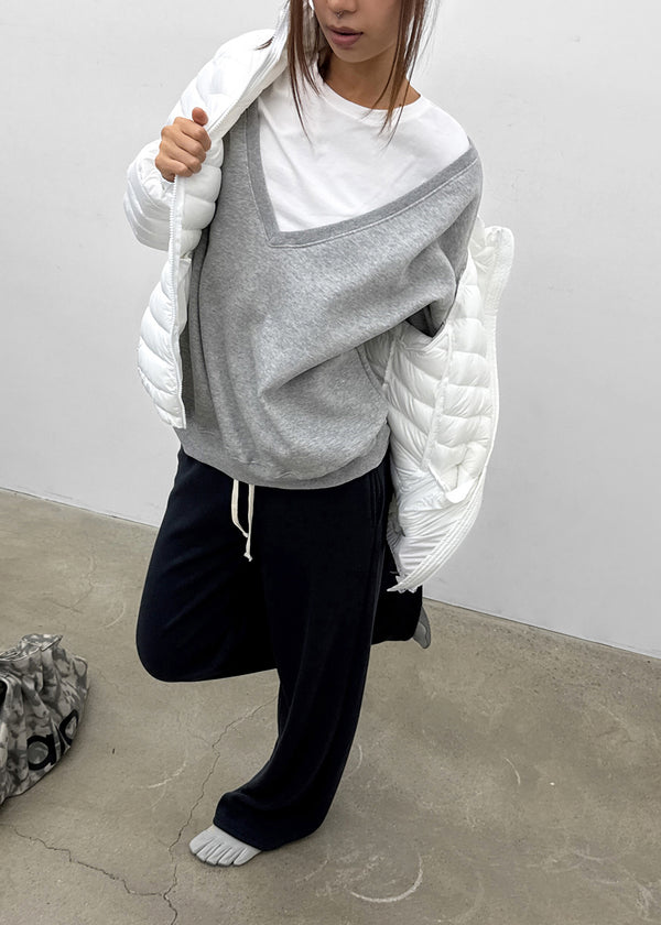 [MADE] Melio Mink Semi-Wide Elastic Waist Pants