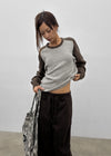 Snake color-block raglan knit