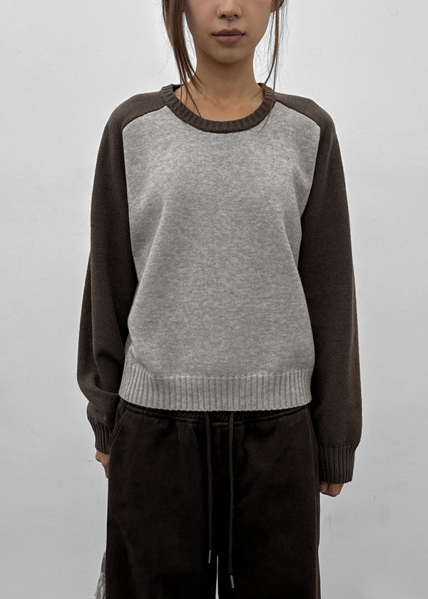 Snake color-block raglan knit