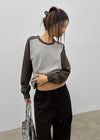 Snake color-block raglan knit