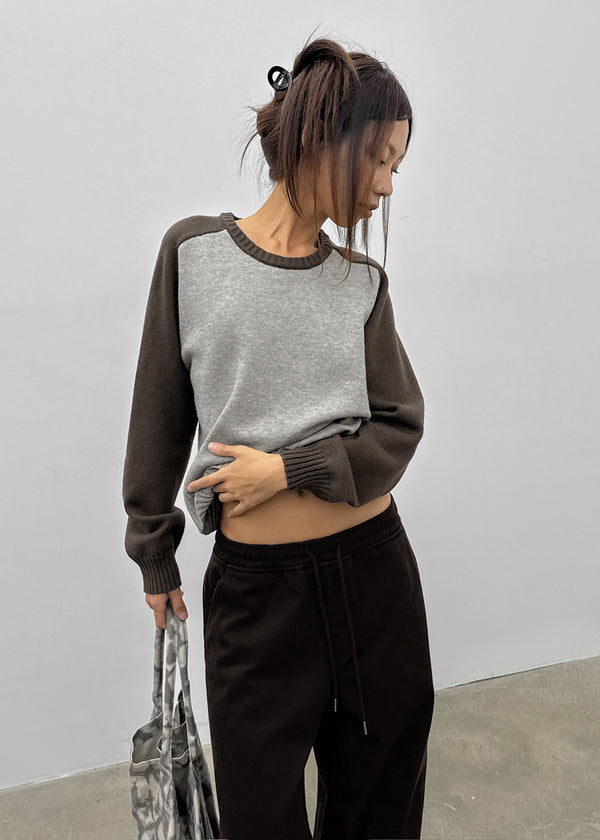 Snake color-block raglan knit
