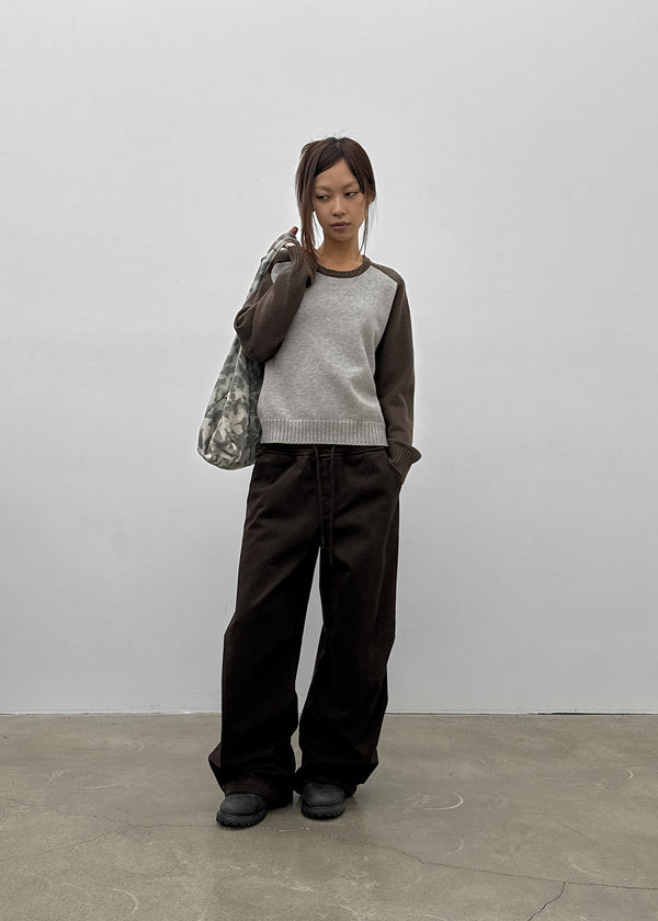 Snake color-block raglan knit