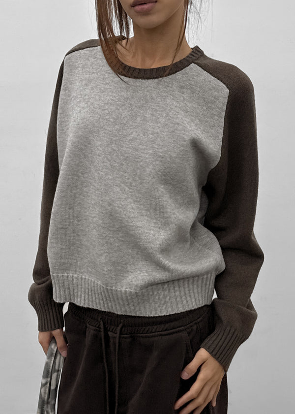 Snake color-block raglan knit