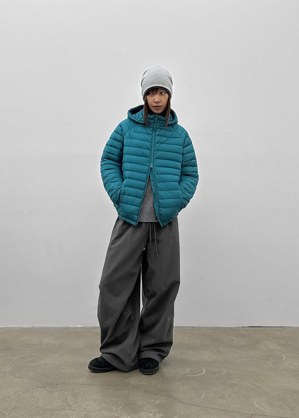 (UNISEX) Cork Two-Way Wellon Lightweight Padded Jacket