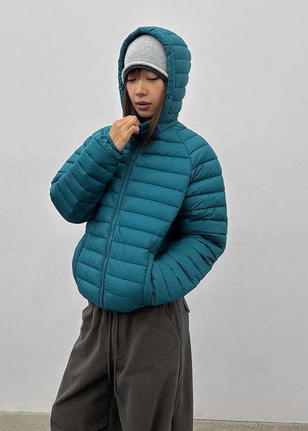 (UNISEX) Cork Two-Way Wellon Lightweight Padded Jacket