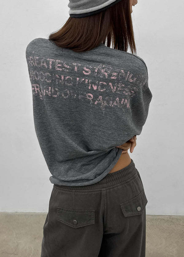 Shunt Slub Lettering Long Sleeve Tee